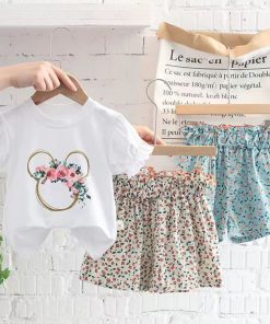 ست تیشرت و شلوارک بچگانه کودک وارداتی میکی موس دخترانه