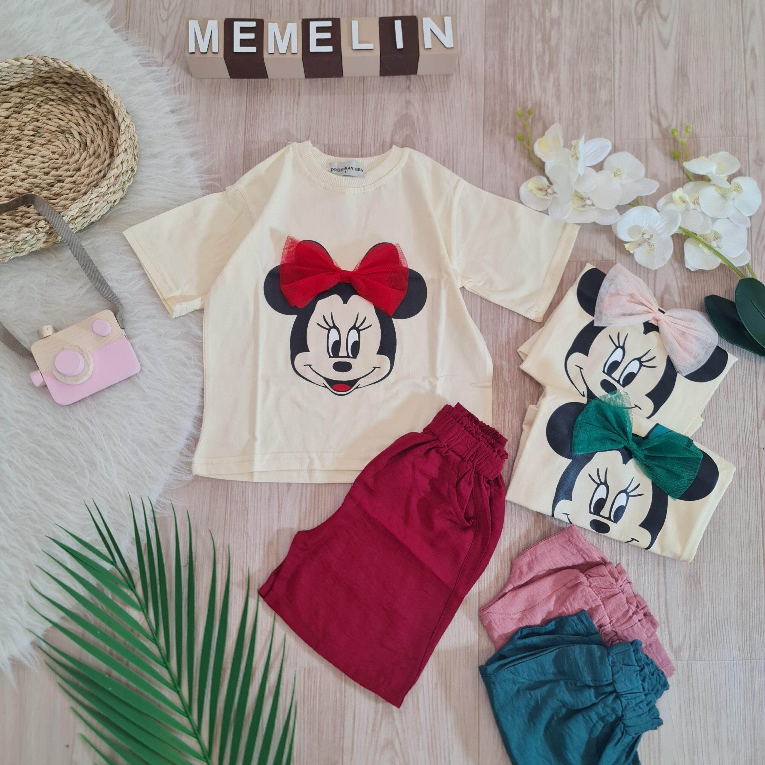 لباس دخترانه ست دو تکه تیشرت و شلوارک مینی موس مناسب دو تا هشت سال
